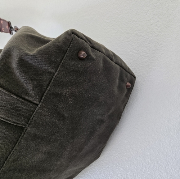 Jack Spade Warren Street NY Canvas Leather Weekend Duffle Bag Large 19"×16"×8.5" - Picture 10 of 16